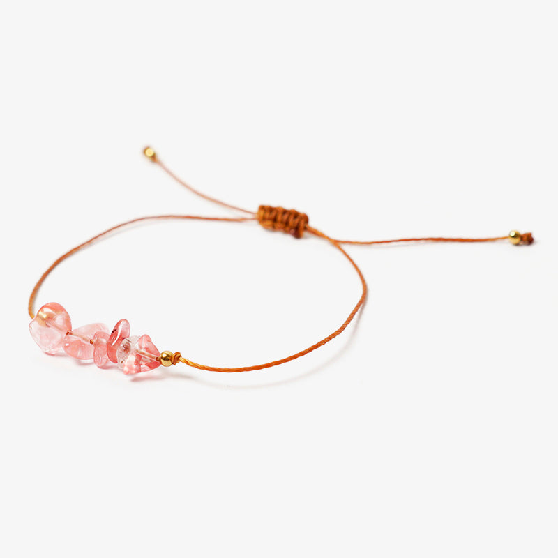 PULSERA AJUSTABLE SIMPLE “CUARZO ROSA”