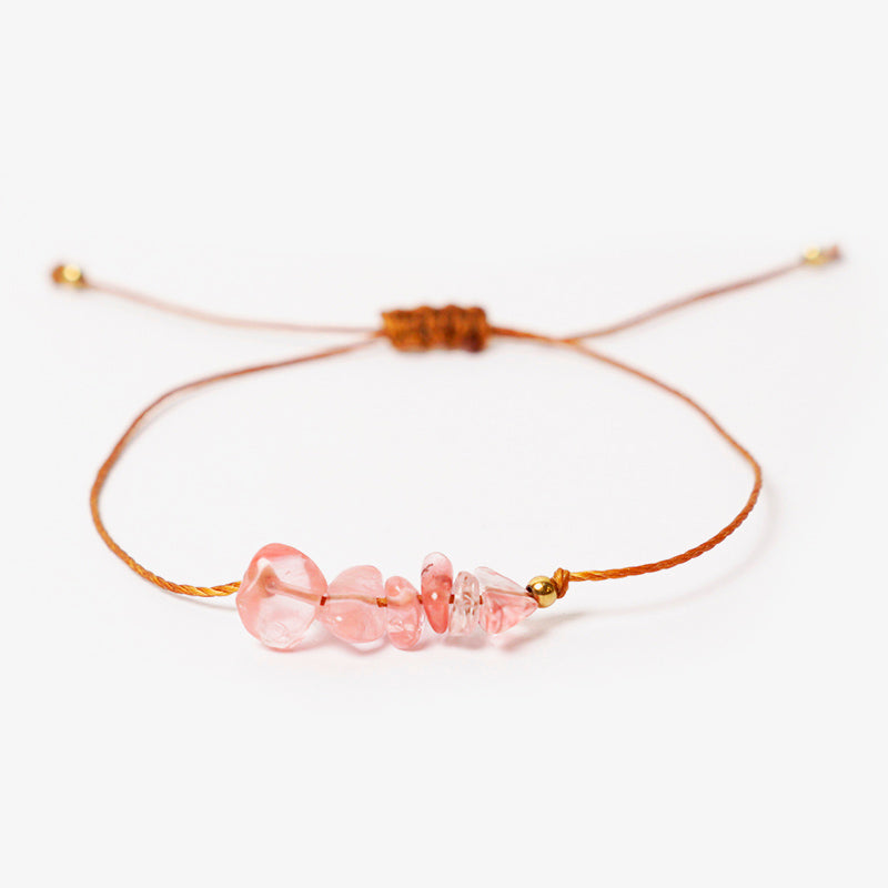 PULSERA AJUSTABLE SIMPLE “CUARZO ROSA”