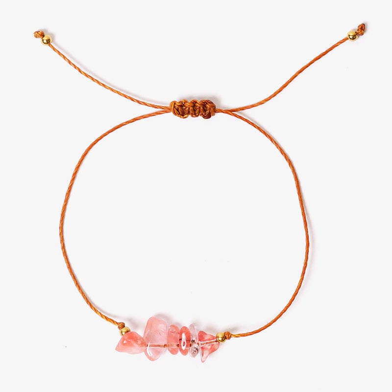 PULSERA AJUSTABLE SIMPLE “CUARZO ROSA”