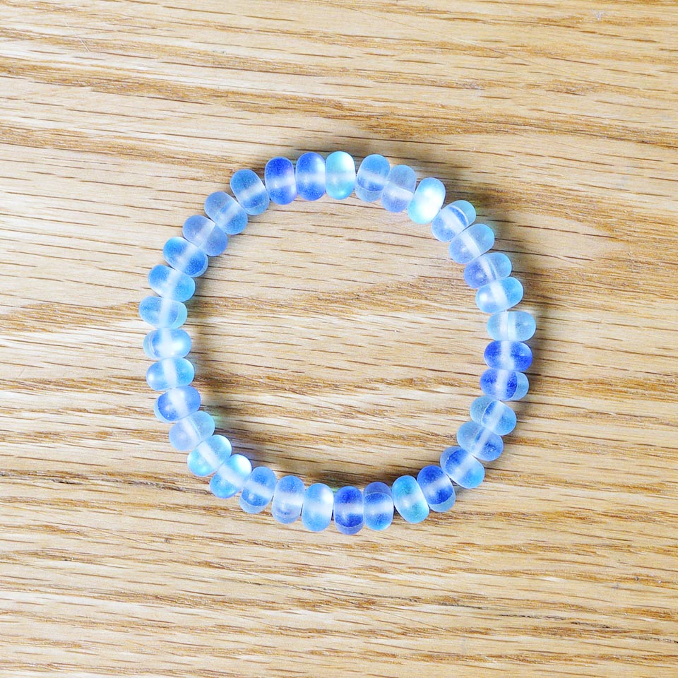 PULSERA ELÁSTICA CRISTAL AZULADO "COSMIC BLUE" (5X8 MM)