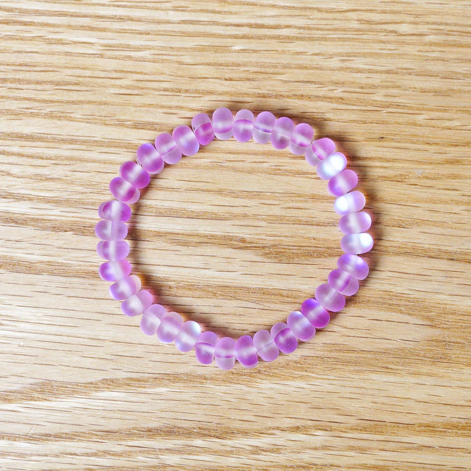 PULSERA ELÁSTICA CRISTAL ROSA "PINK SPARK" (5X8 MM)