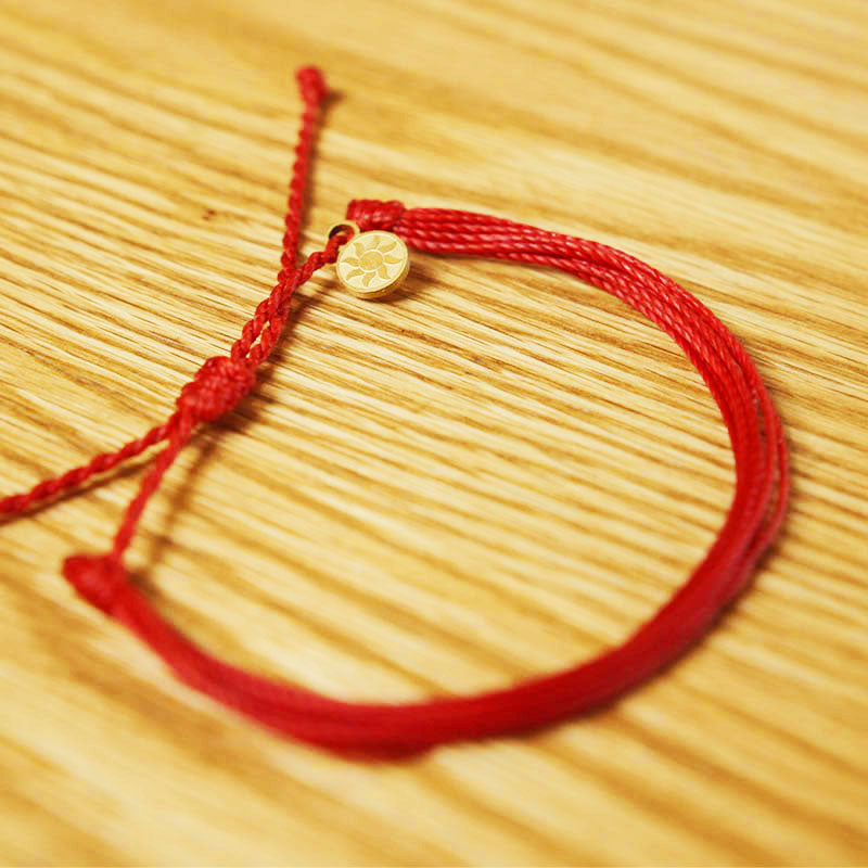 PULSERA AJUSTABLE HILO ENCERADO “COSMICA ORIGINAL ROJO”