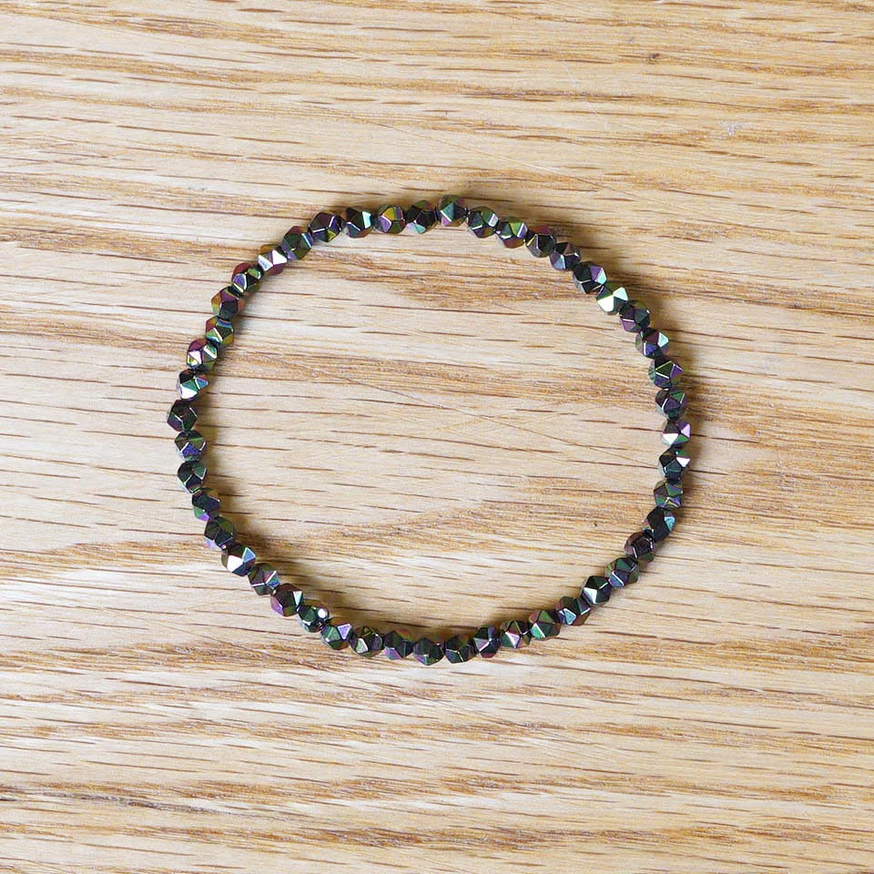 PULSERA ELÁSTICA HEMATITA "MATERIA OSCURA" (4MM)