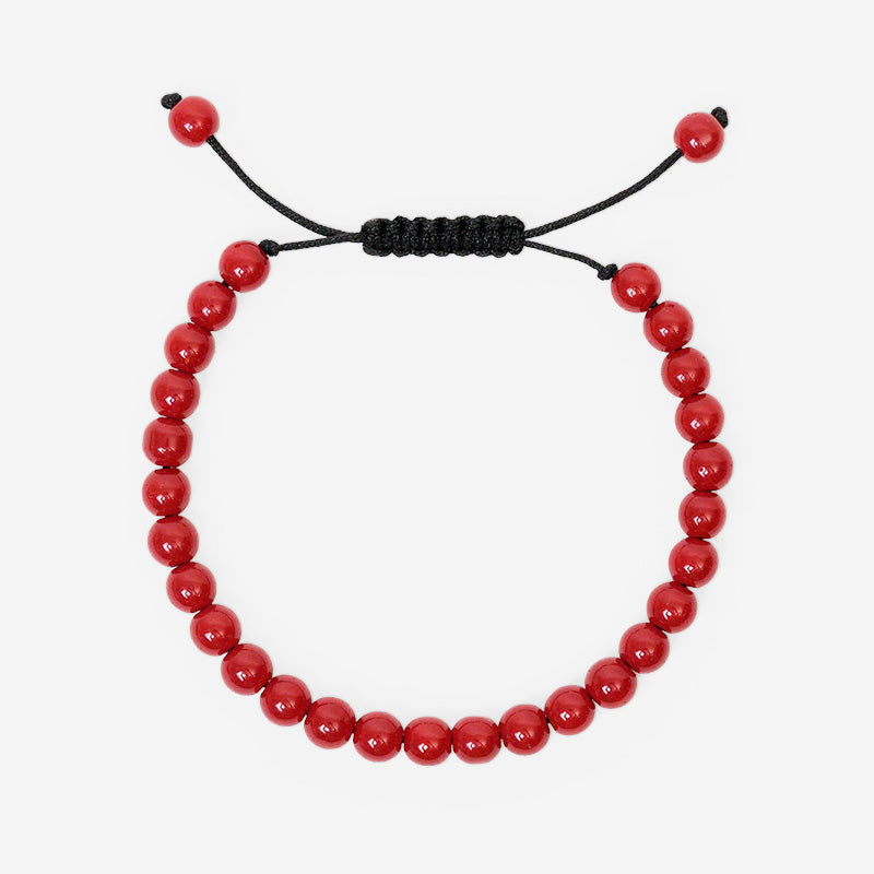 PULSERA AJUSTABLE CORAL ROJO (6 MM)