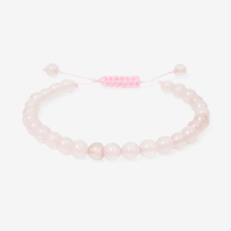 PULSERA AJUSTABLE CUARZO ROSA (6 MM)